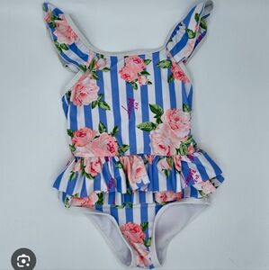 Betsey Johnson Baby Swimwear Sz3T One Piece Blue/Pink